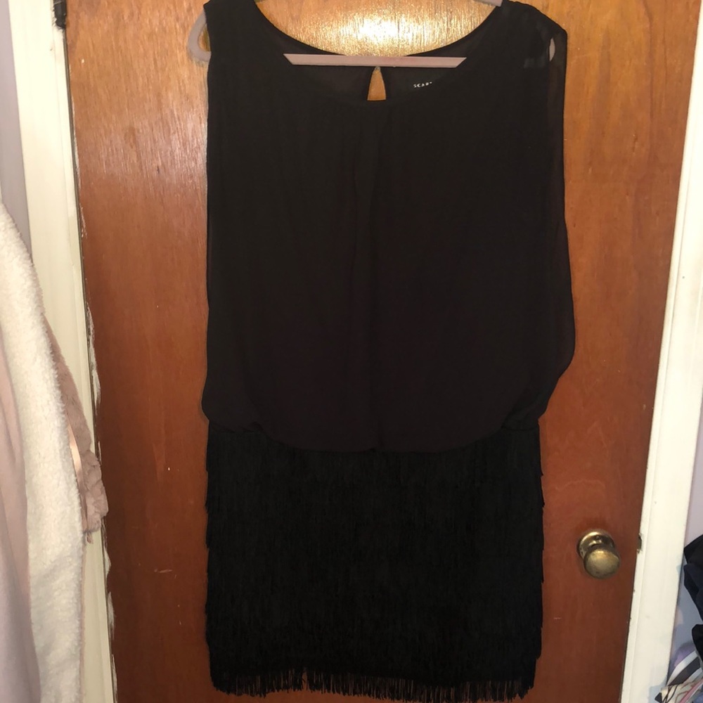 Black fringed dress